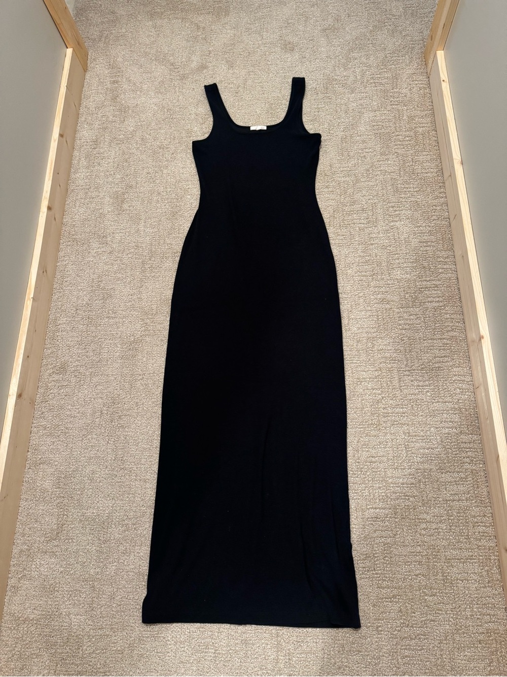 SKIN worldwide Bodycon split hem black maxi dress size 2 (M)